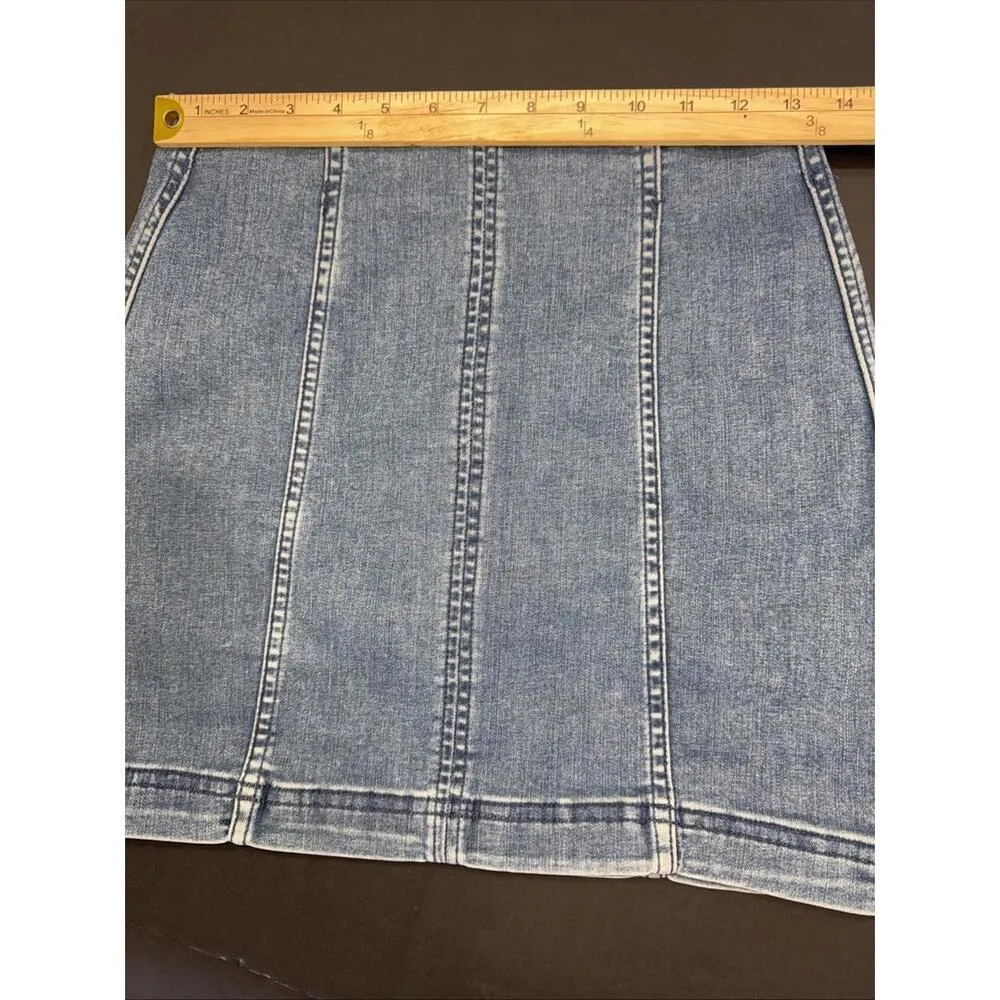 Free People Boho Preppy Business Casual Y2K Hippie Mini Skirt size 6 - Image 2