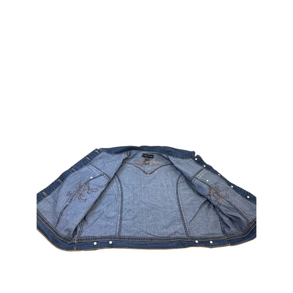 Ashley Stewart Womens Blue Denim Embroidered Vest Size 14/16 SKU 7415 - Image 9