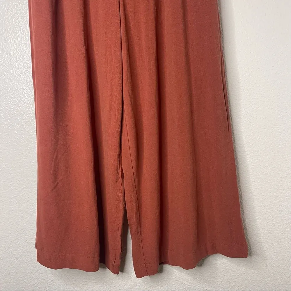 Fashion On Earth Small Boho Burnt Orange Cropped Wide Leg Pants - Image 6