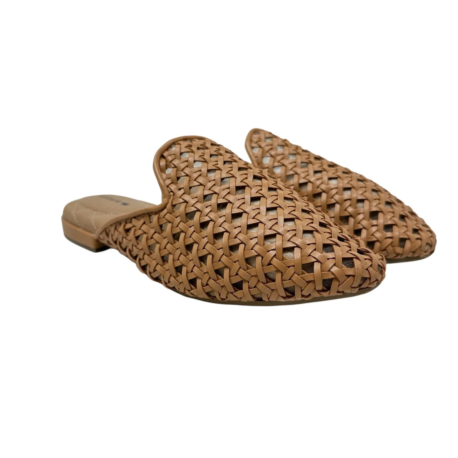 Birdies The Phoebe Woven Mule Flats Rattan‎ Faux Leather Tan Size US 5.5 - Image 2