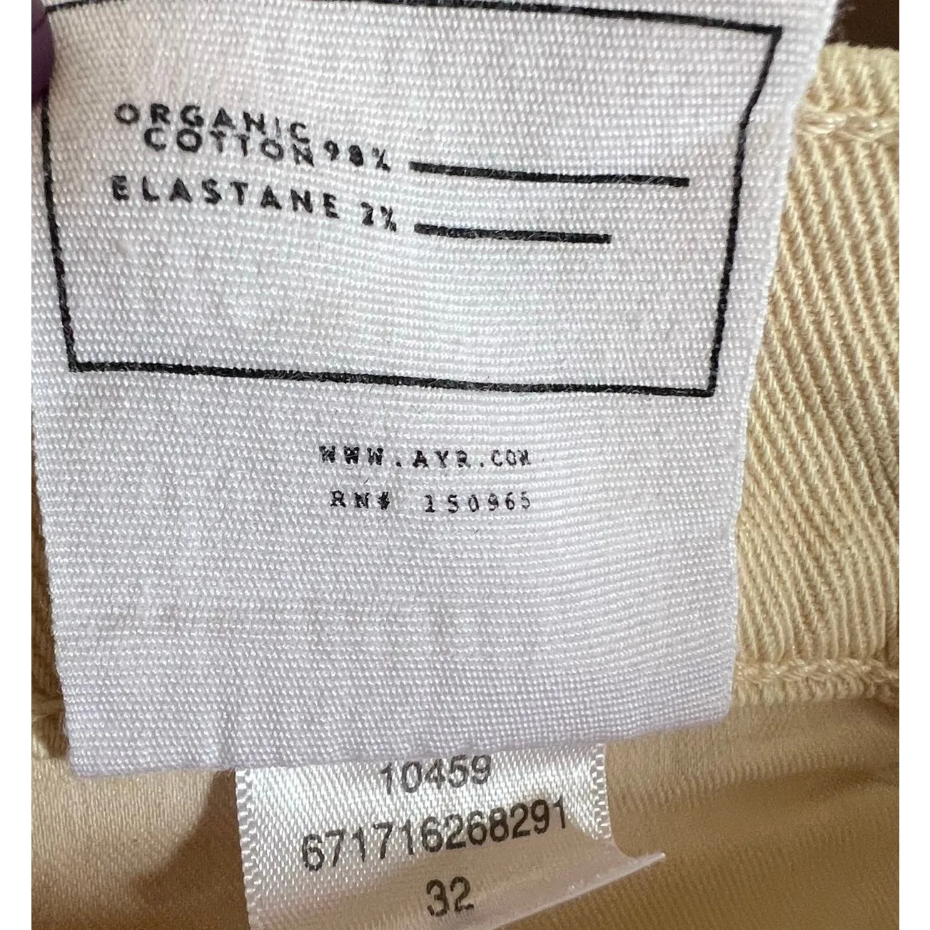 AYR The Beat Drop Jeans Womens 32 Cream Barrel Leg Tapered Ankle Crop High Rise - Image 14