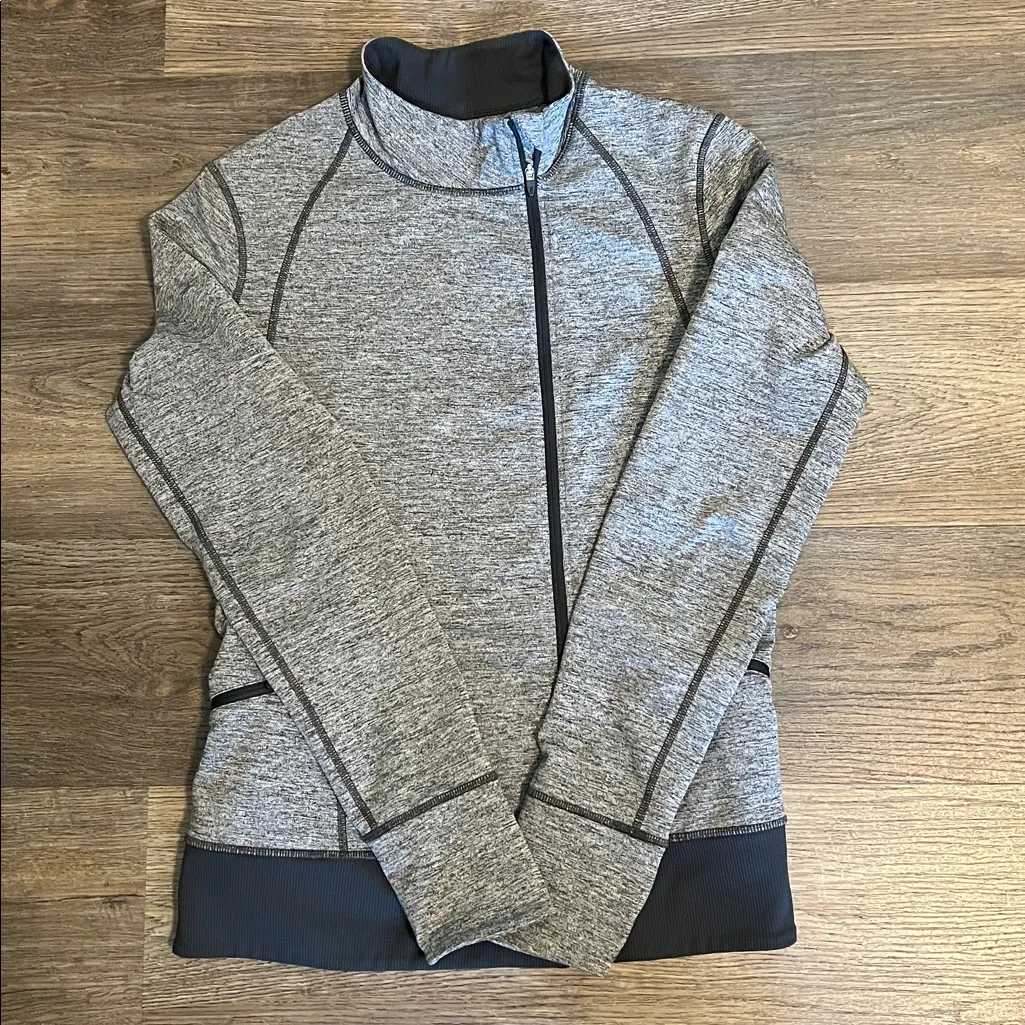 LUCY TECH Womens Grey/Black Workout Athletic Zip Up Jacket Size Medium Gray - Image 11