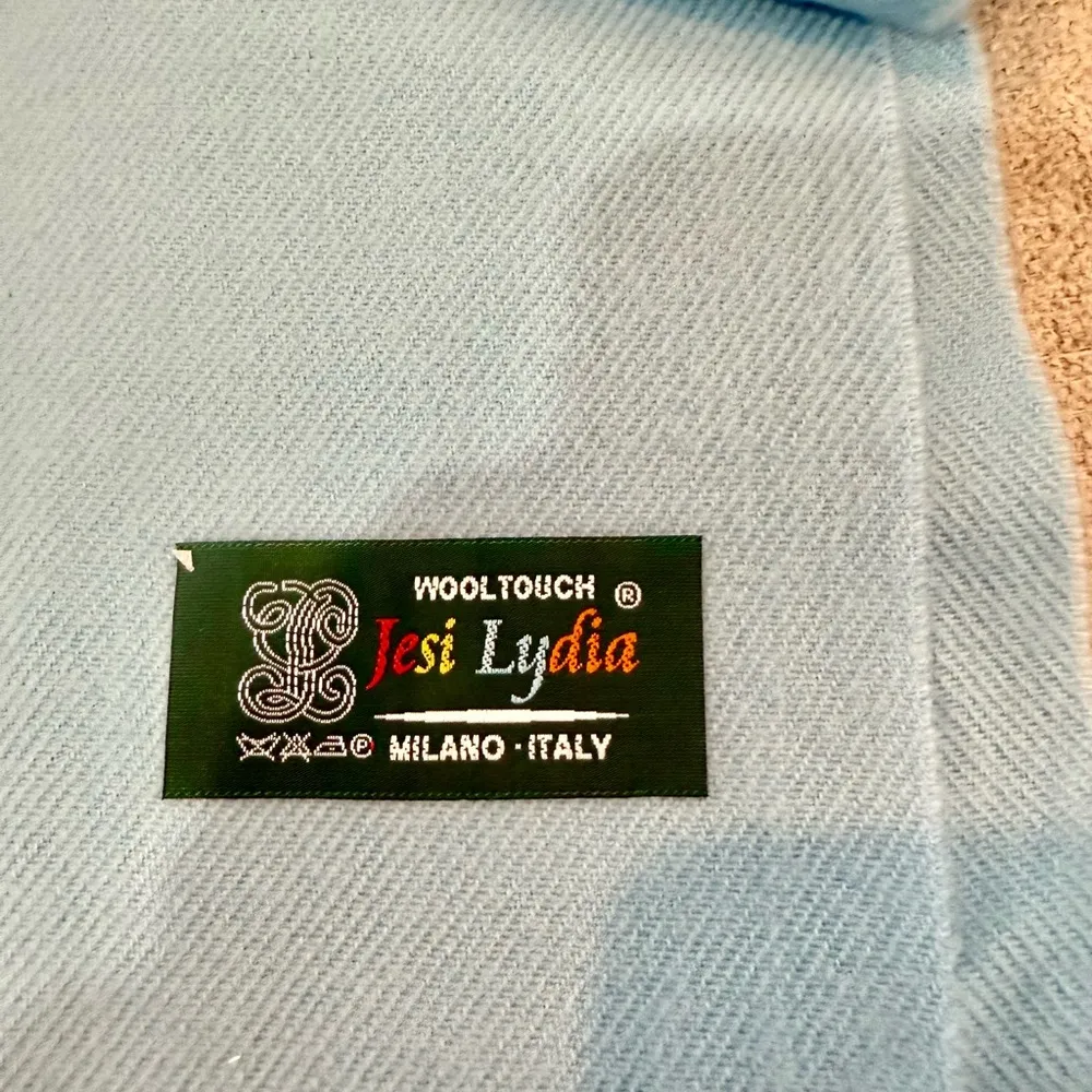 Large and rectangle sky blue wool touch long scarf - Image 4