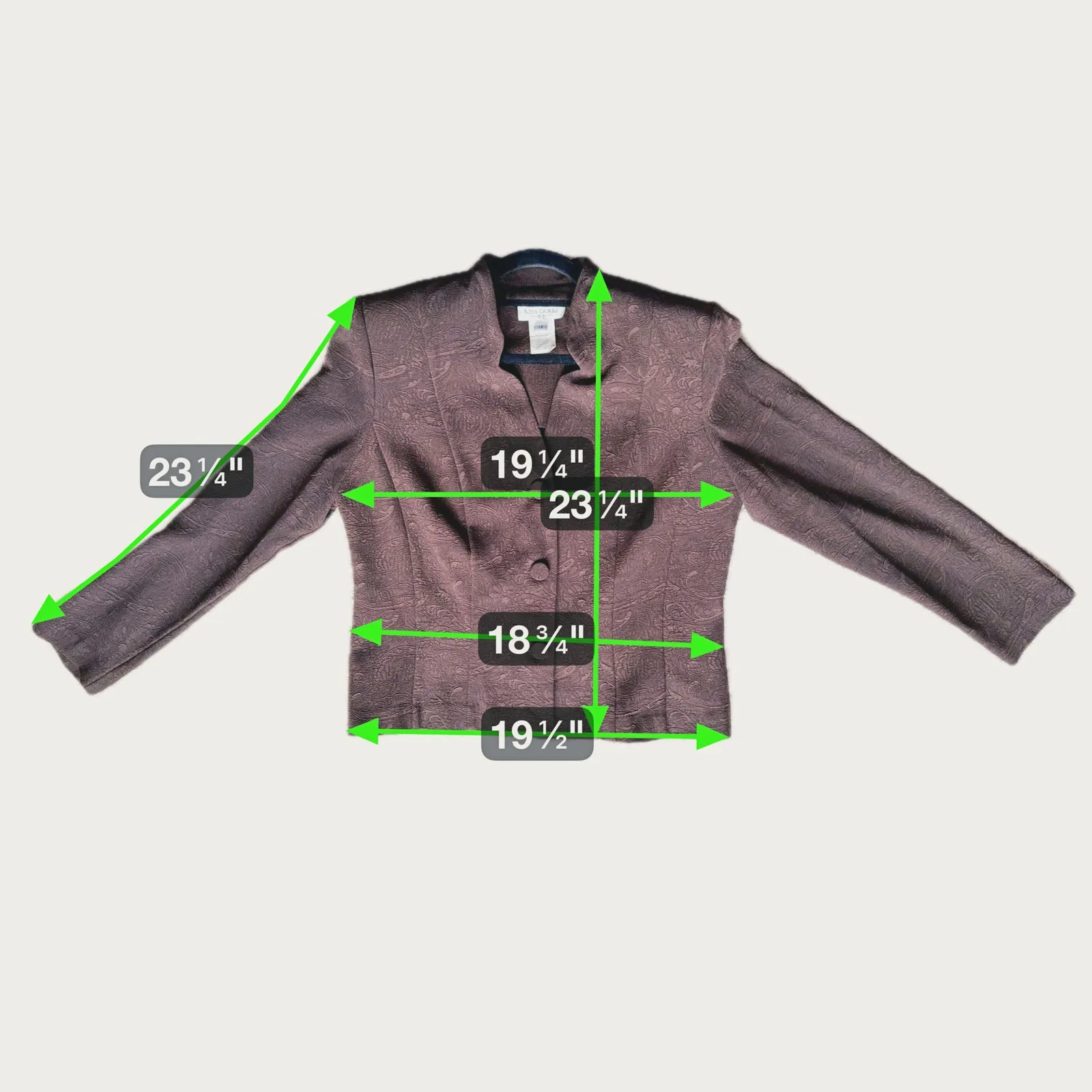 Vintage Miss Dorby 1970s Academia Paisley Blazer Size 12 Brown Tailored Classic - Image 8