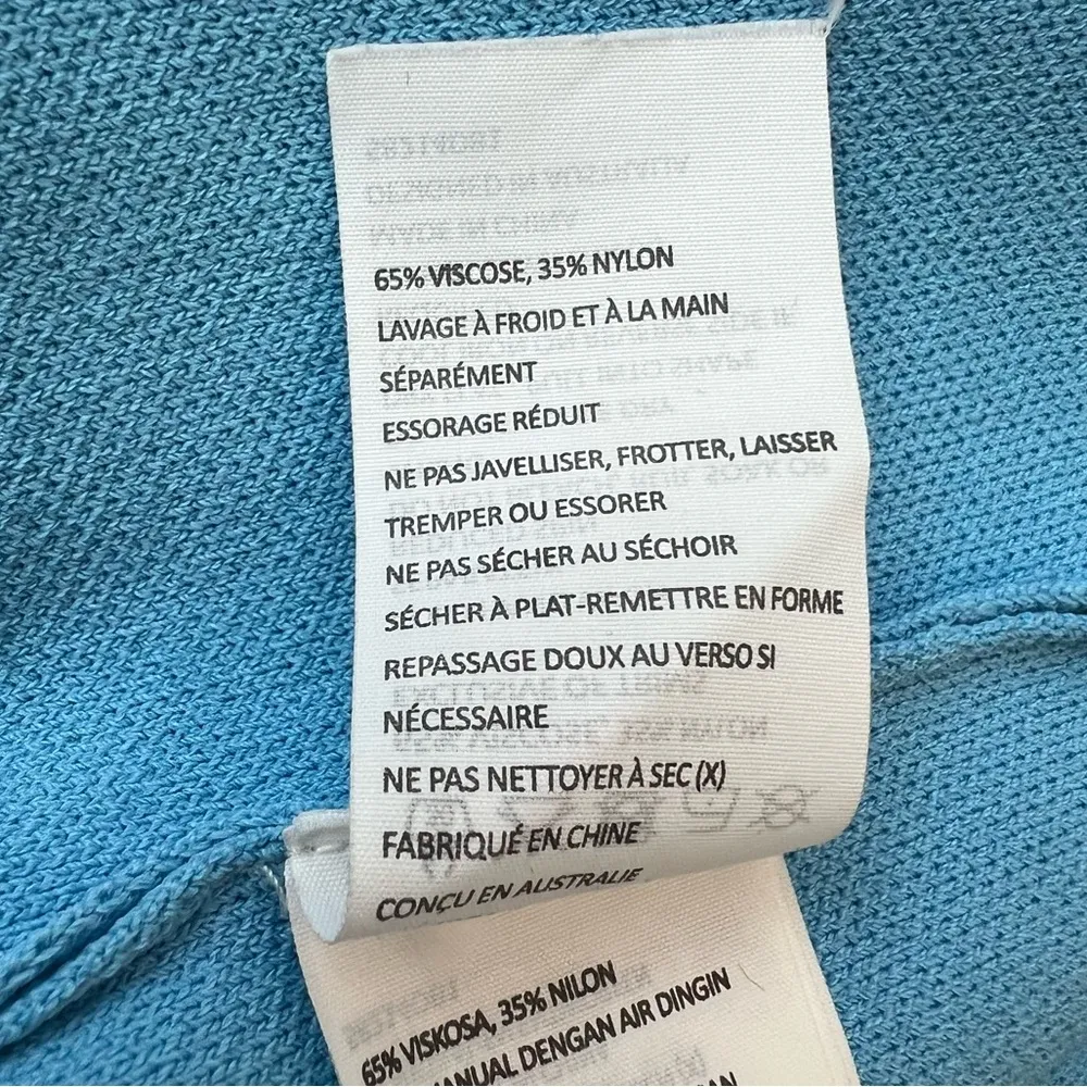 Bardot Women’s Eliana Twist Front Long Sleeve Knit Blue Midi Dress Size S - Image 12