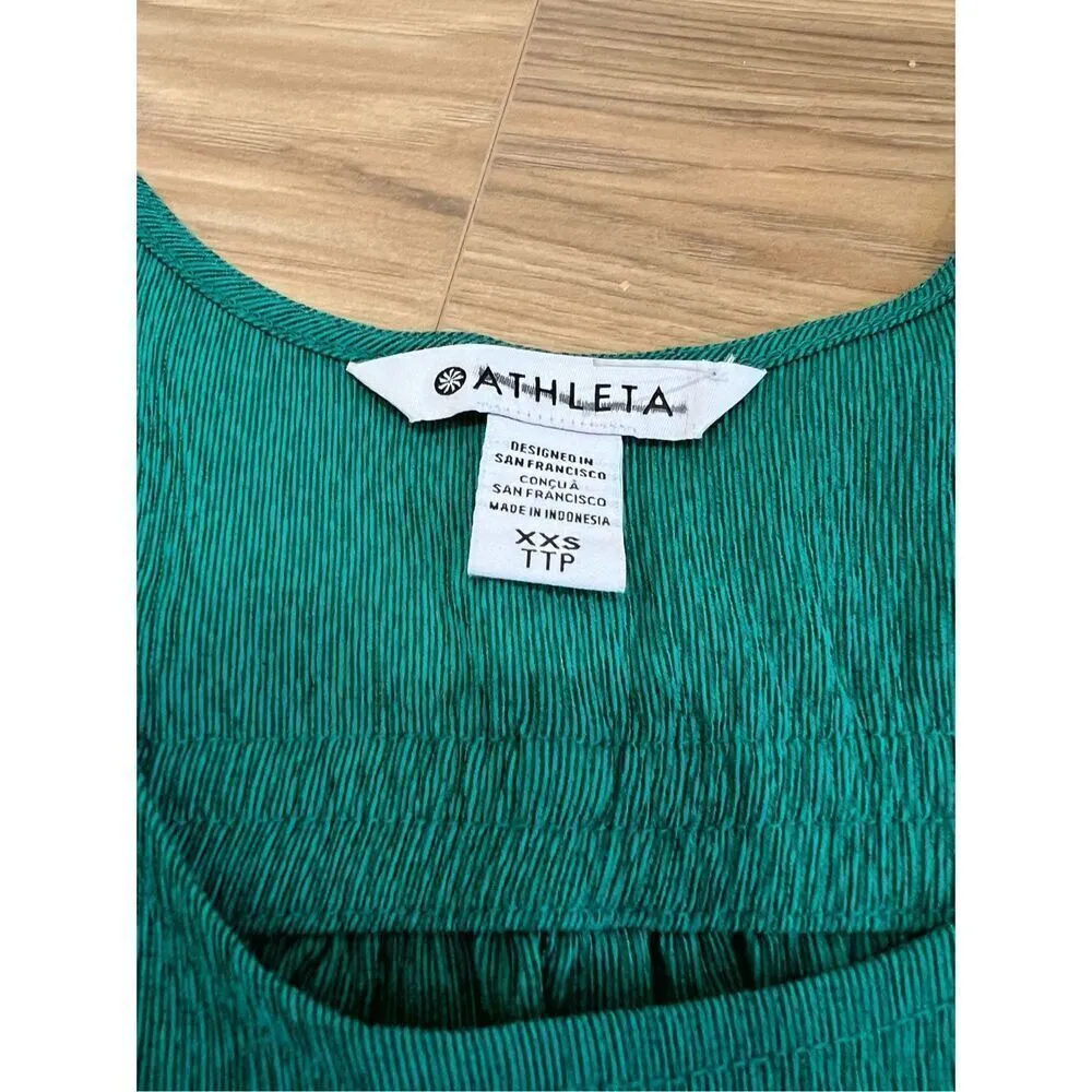 Athleta NWOT Echo Sleeveless Midi Dress Scoop Neck Lightweight Green Size XXS - Image 3