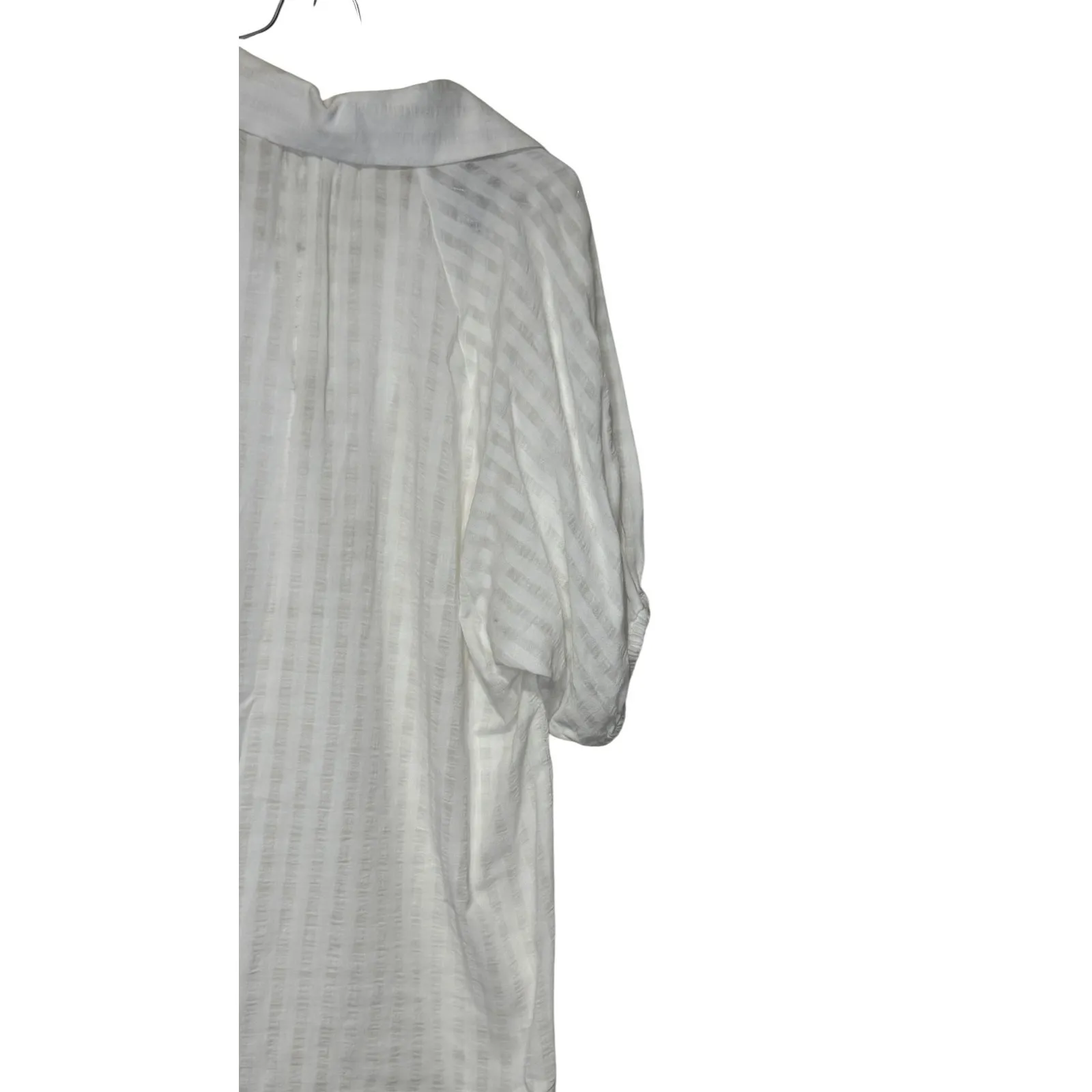 Anthropologie Women Mini Dress V-Neck Tiered 3/4‎ Sleeve Tunic White Size XS NWT - Image 9