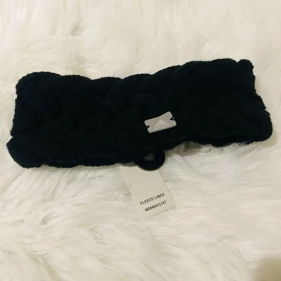 Adidas Women's Fashion Headband Sports Running Training Knit Black One Size NWT‎ - Image 3