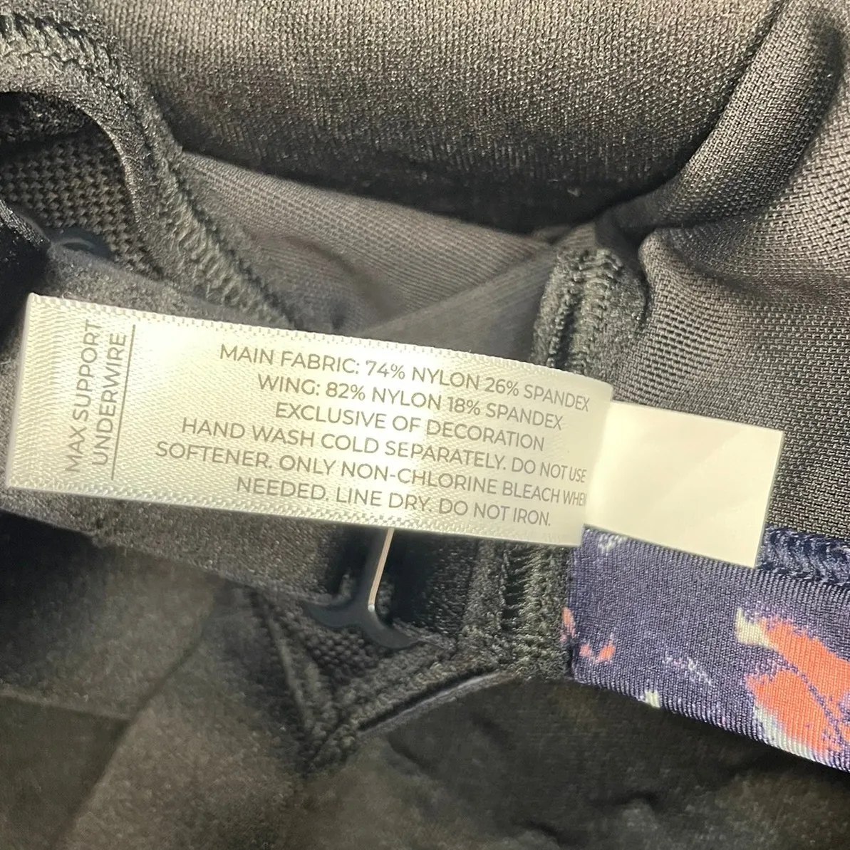 LIVI Lane Bryant 46B Max Support Underwire Floral Print Zip Front Sports Bra NWT Blue Size undefined - Image 6