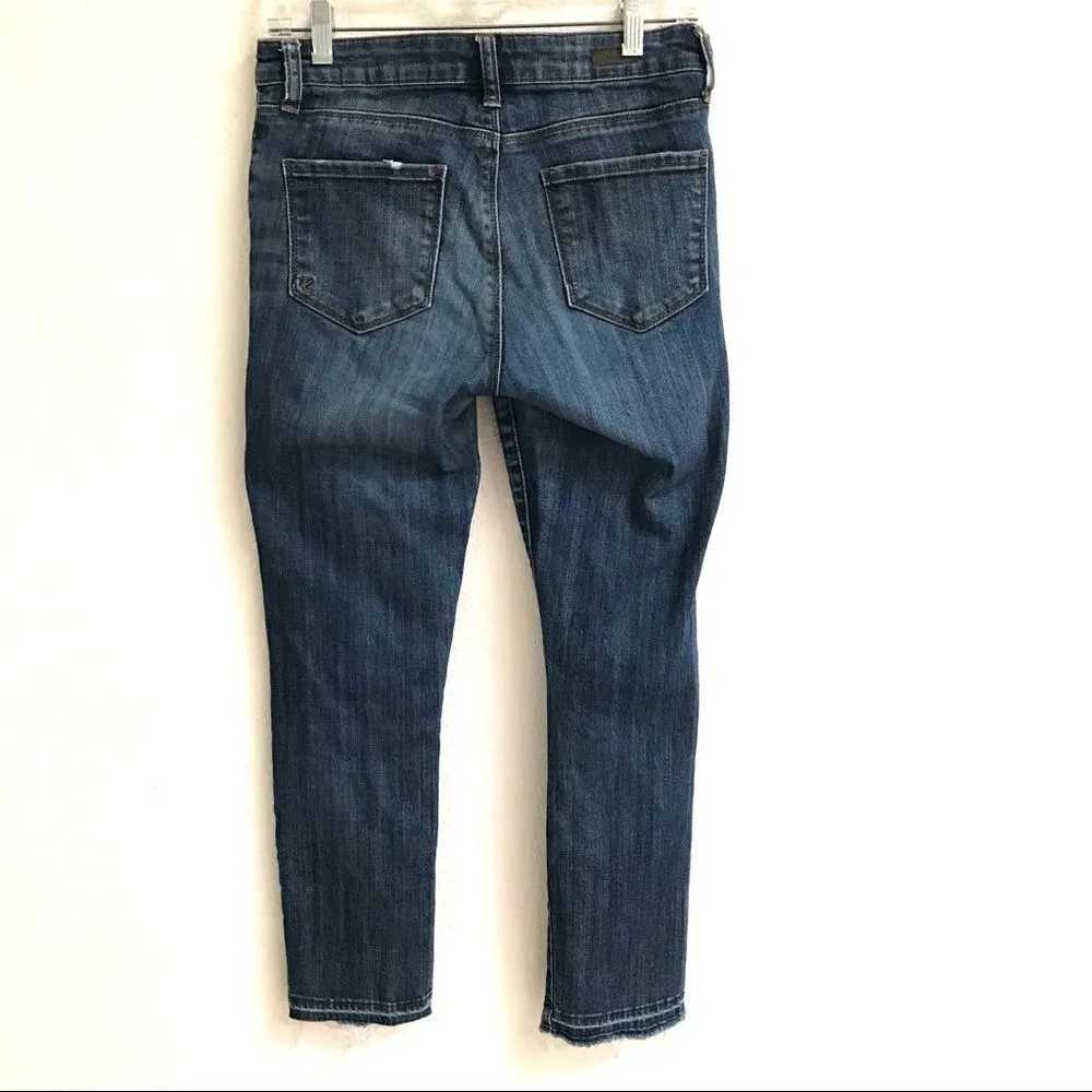 Kut from the Kloth cropped released raw hem denim jeans 2 - Image 3