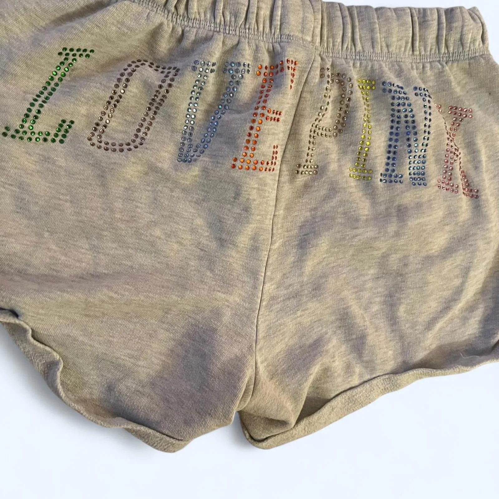 Victoria’s Secret Pink Vintage Rhinestone Sweat shorts Size Medium Gray - Image 5