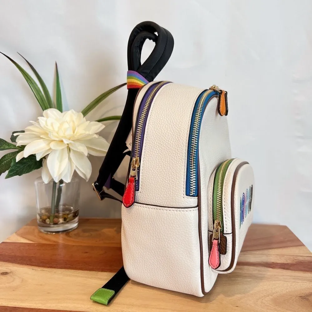 NWT‎ Coach Mini Court Backpack With Rainbow Coach - Image 2
