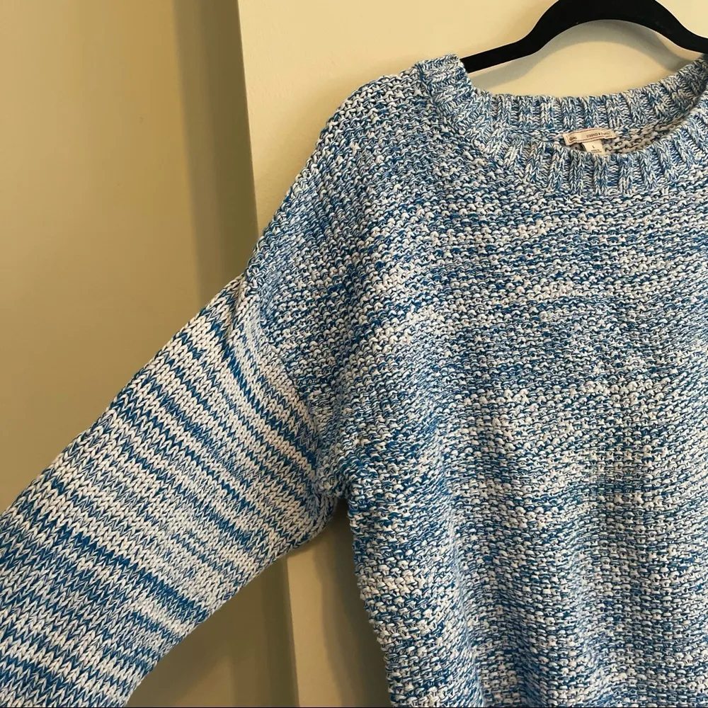 Gap Blue Marled Chunky Knit Crew Neck Sweater Size Large - Image 3