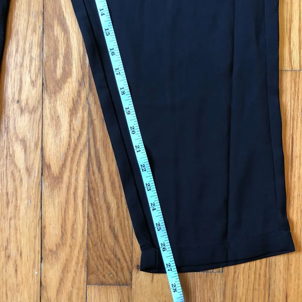Dictionary NWT Women's Black Polyester Straight Pants Button Elastic Waist - Image 5