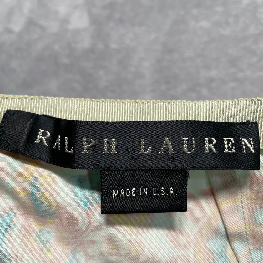 Ralph Lauren Black Label Pants Womens 2 Paisley Green Preppy Union Made USA - Image 3