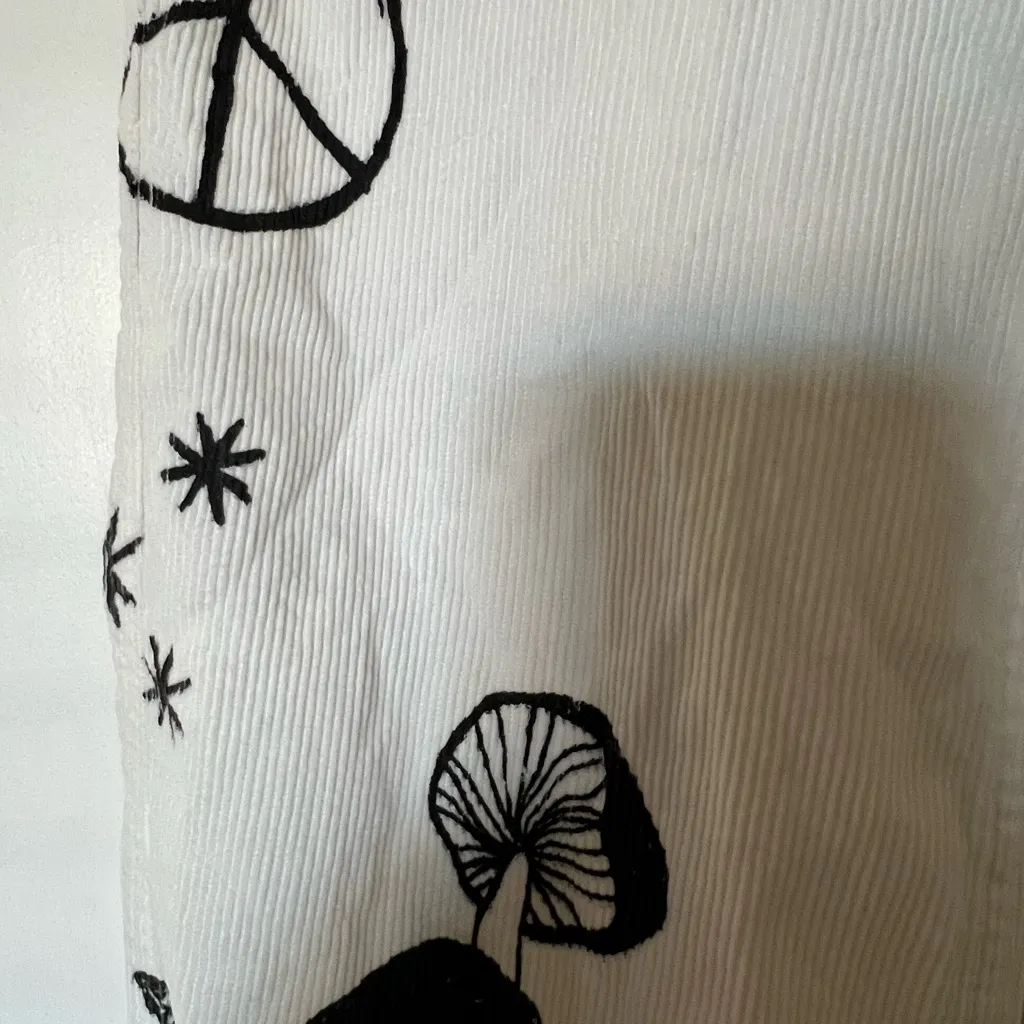 PacSun Carpenter Corduroy Pants XS Graphic Painted  Art - Image 5