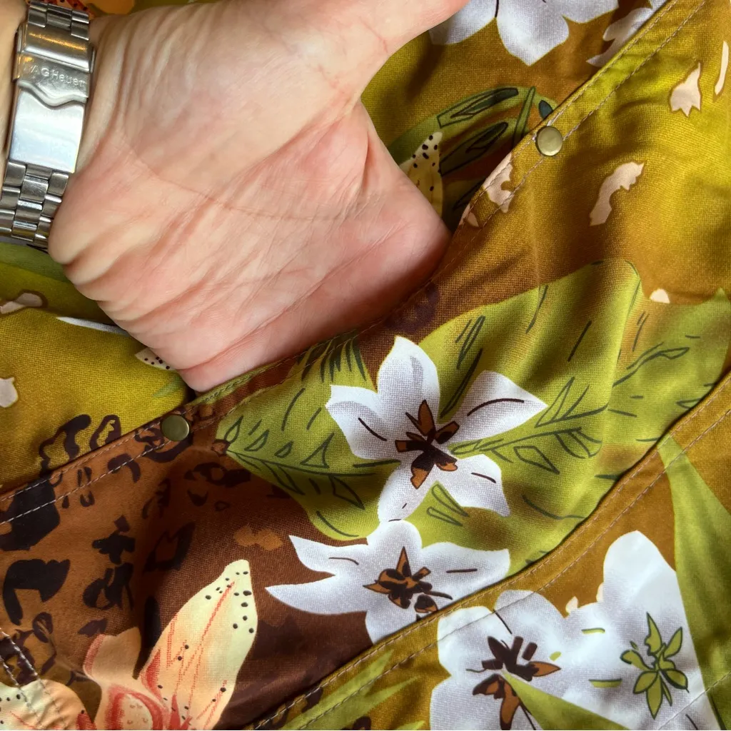 Allison Daley 22W Tropical Shacket Jacket Jungle Print Button Down Shirt Vtg Y2k - Image 2