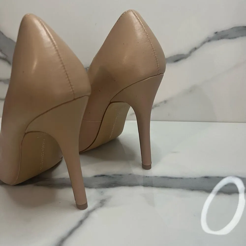 French Connection | Classic Beige Vegan Leather Pointed Toe Sierra Heels Sz 7.5 - Image 4