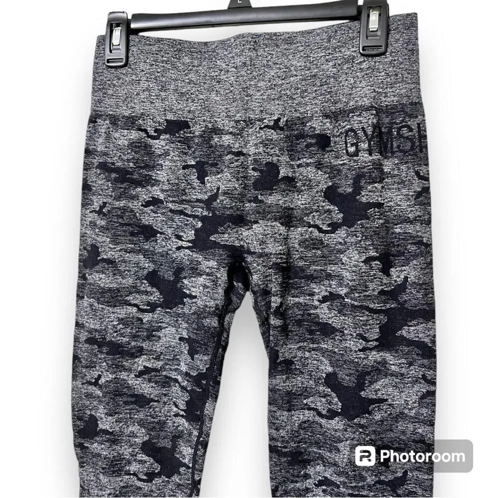 Gymshark adapt seamless black & grey camo high waisted leggings see measurements - Image 7
