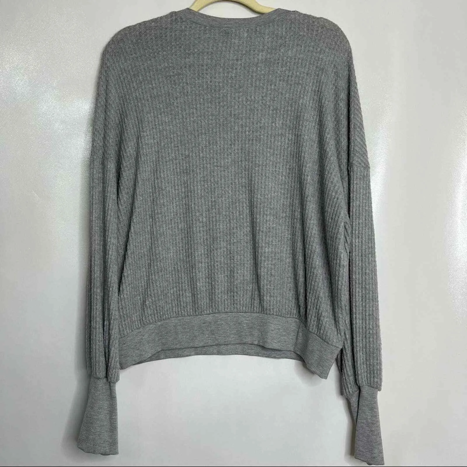 Project Social T‎ PST Womens Gray Waffle Knit Long Sleeve Top Relaxed XL - Image 6
