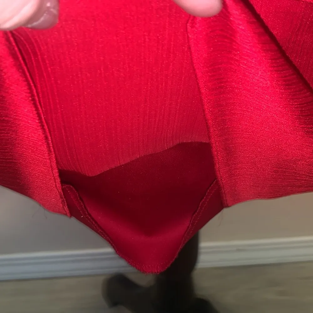 Connected Apparel  Red Sleeveless Shag Dress - Image 6