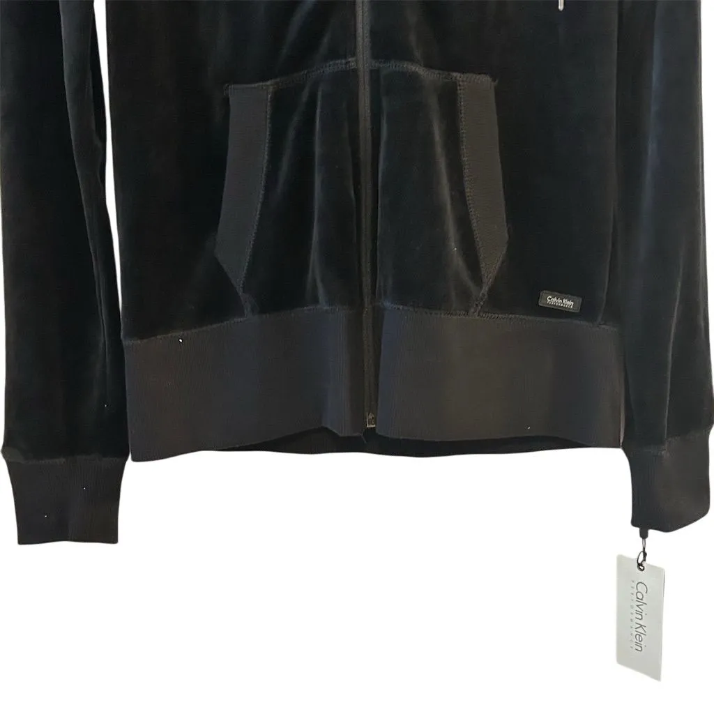 Calvin Klein Women's Black Full Zip Jacket Size S Casual Hooded - Image 3