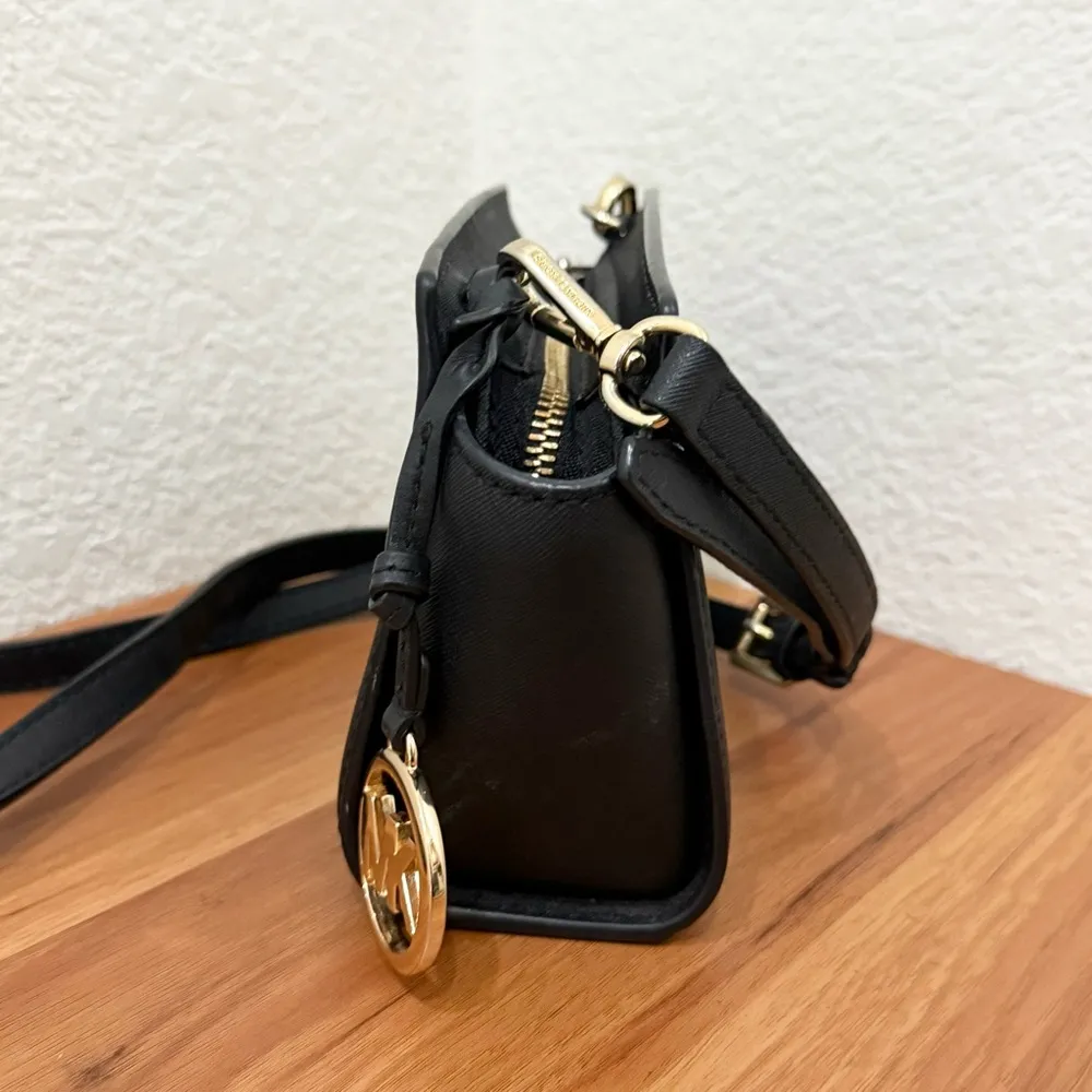 MICHAEL KORS Selma Mini Saffiano Leather Black Crossbody Bag - Image 2