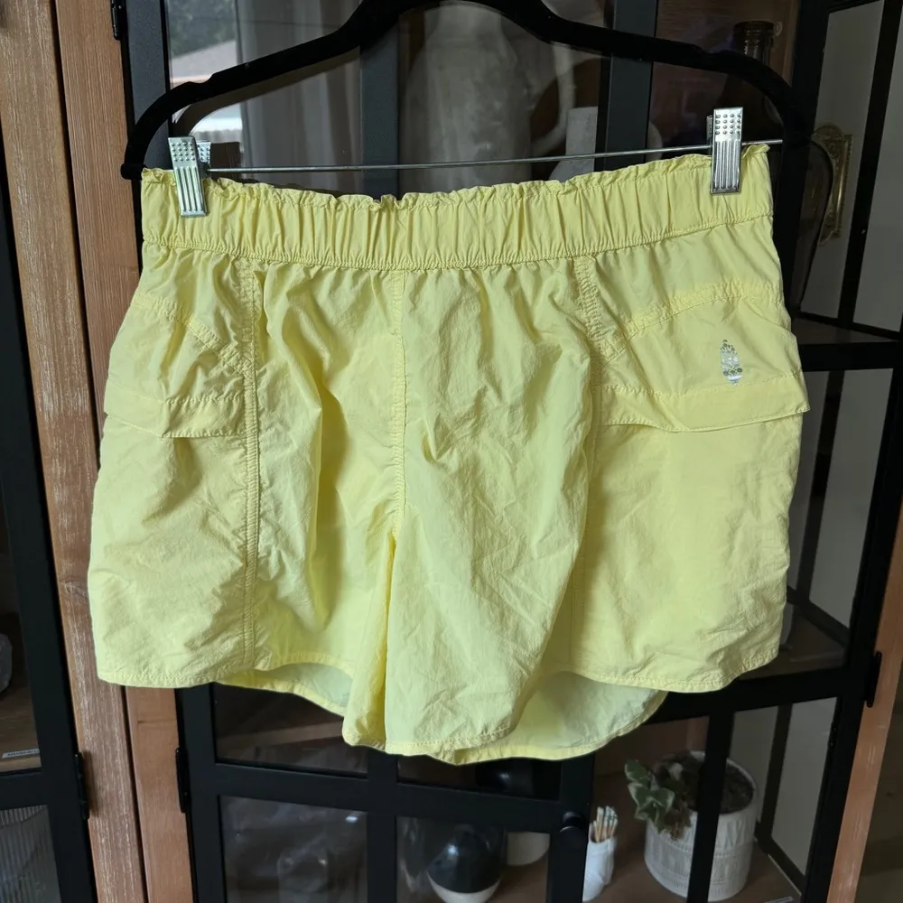Free People FP Movement In The Wild Shorts butter Yellow pockets workout elastic Size M - Image 6