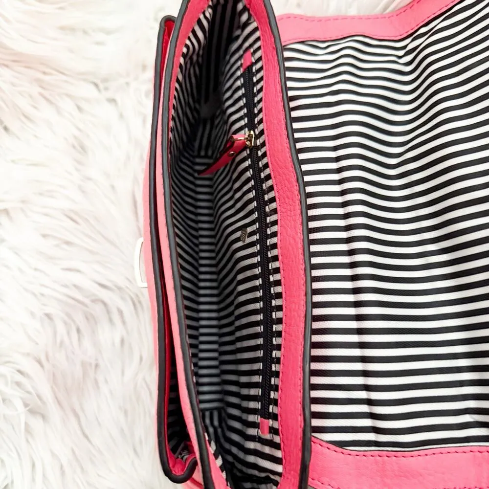 KATE SPADE | Lola Avenue Lia Leather Satchel Messenger Bag Hot Coral Pink - Image 7