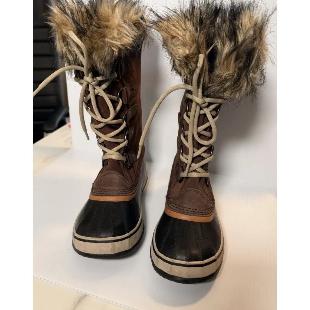 Sorel Boots Women's 7 Joan Of Arctic Faux Fur Lined‎ Waterproof Leather Winter - Image 2