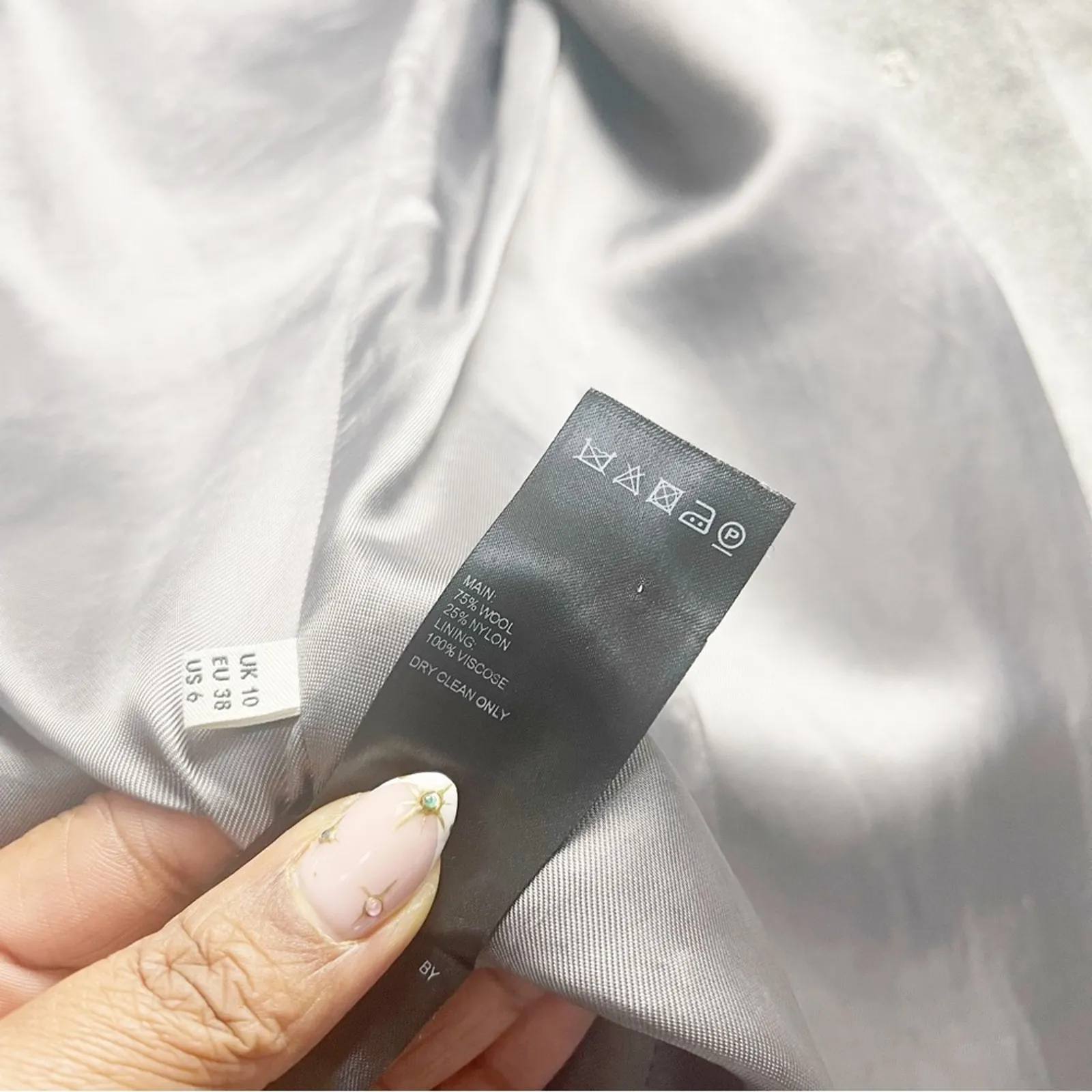 Whistles Grey Wool Button Down Coat‎ Size 6 Gray - Image 6