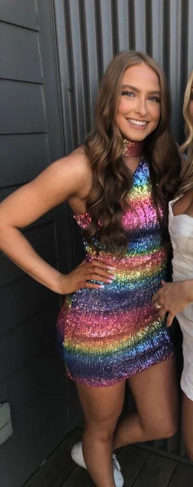 Forever 21 Rainbow Sequin Dress - Image 3