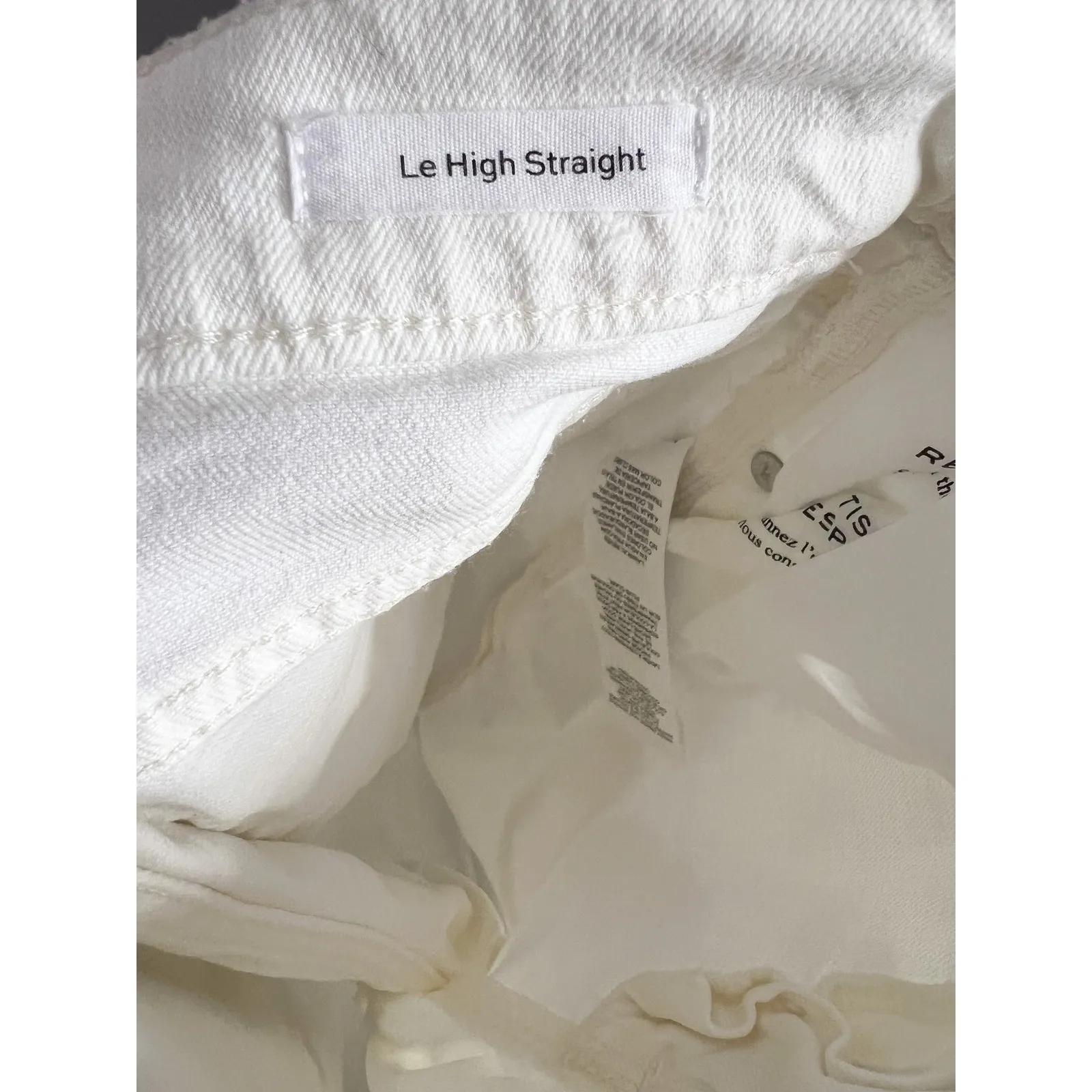 Frame Denim Le High Straight Jean Au Natural Laskey White Women's Size 25 - Image 7