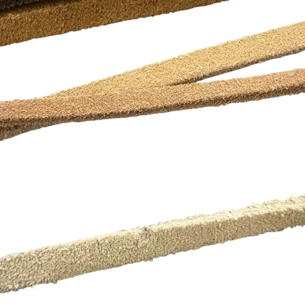 New York & Company Brown Y2K Tan Braided Suede Boho Fringe Tie Belt, Sz S/M - Image 15