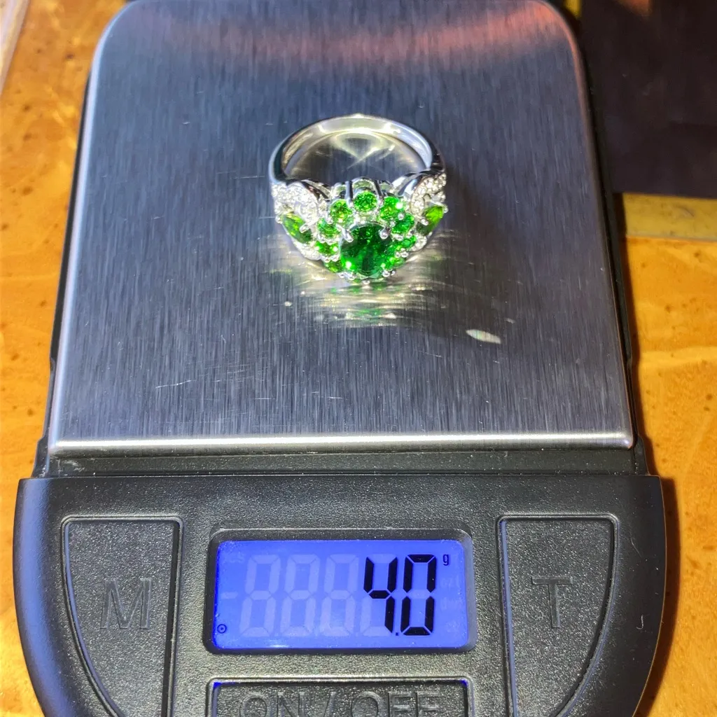 Natural Chrome Diopside Sterling Silver Ring Size 6 - Image 9