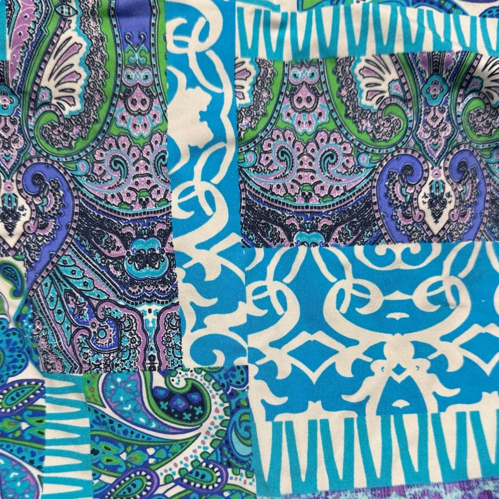 Women’s Kenneth Cole New York Paisley Swimsuit Bikini Bottom Size 14 NWT Blue - Image 3