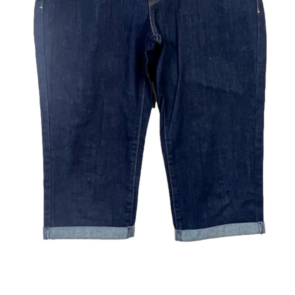 Levi's Cropped Jeans Dark Wash Mid Rise Size 6 Stretch Cuffed Women’s - Image 4