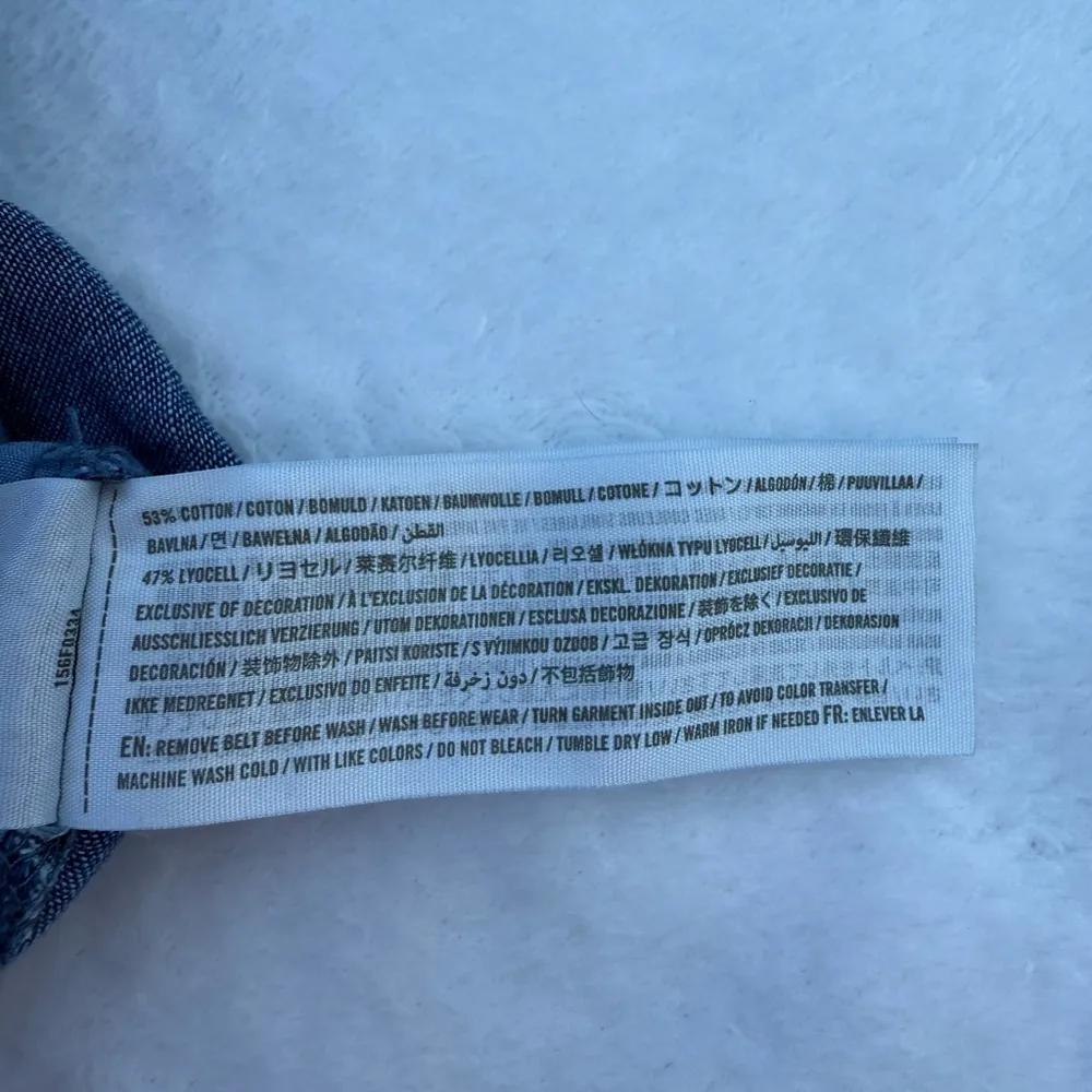 Abercrombie & Fitch Women's Wide-Leg Chambray Pants Size XS – Paperbag Waist - Image 12