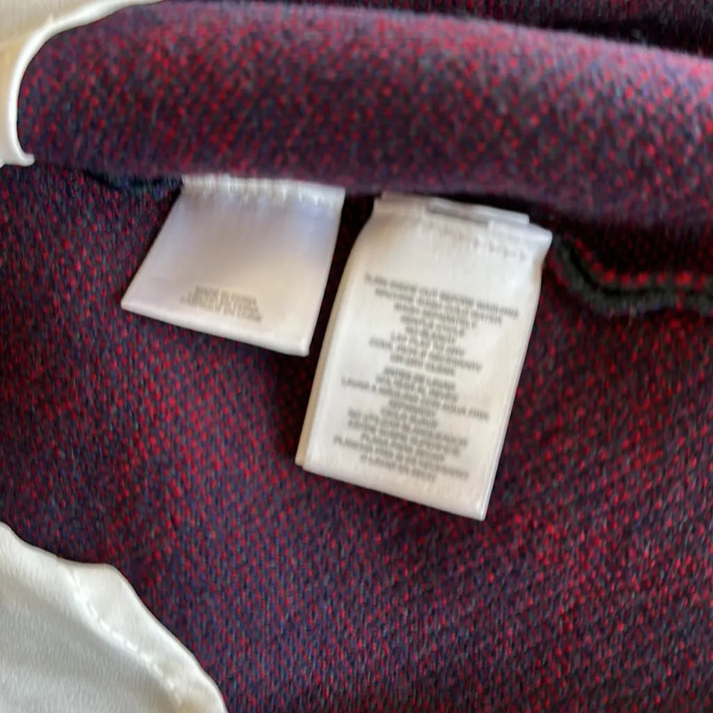 NWT ANNE KLEIN GREEN PLAID BUTTON DOWN INSERT SHIRT SWEATER GREEN SMALL - Image 11