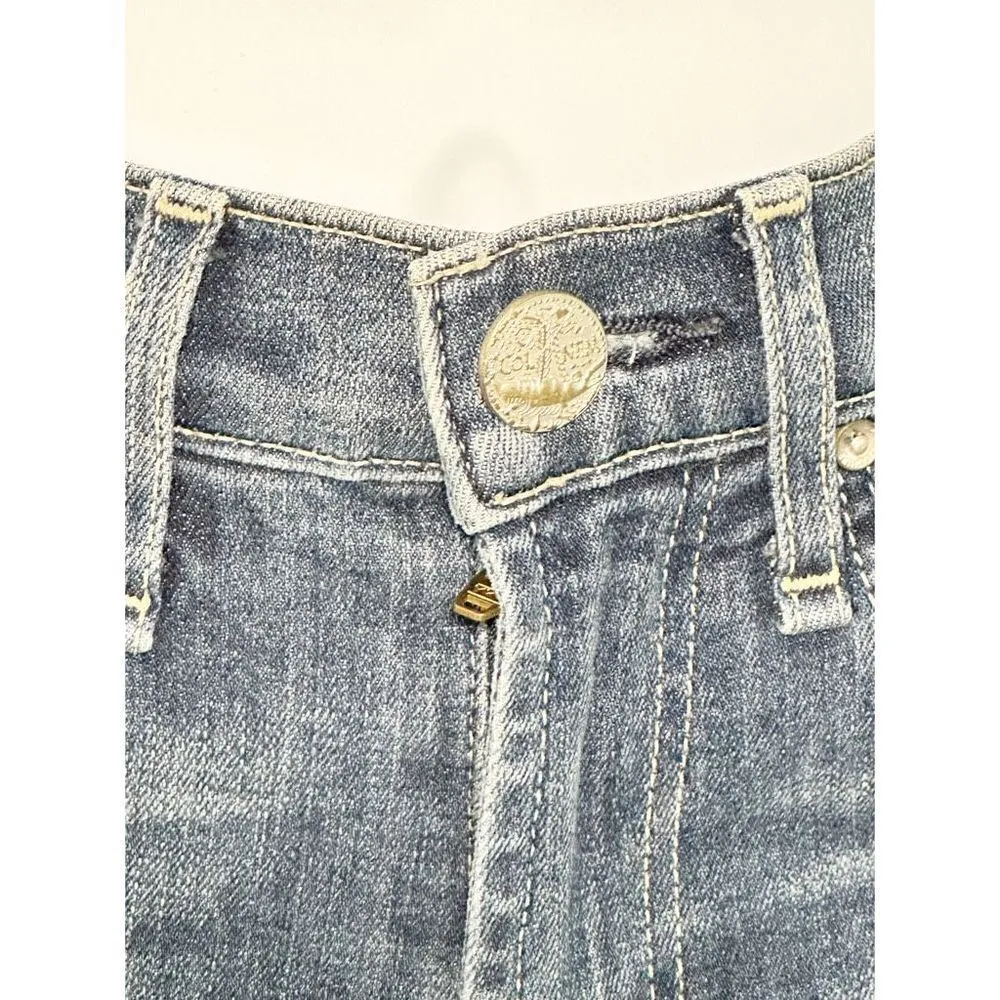 McGuire Women's Newton‎ Skinny Jeans Blue Medium Wash Distressed Pockets Size 24 - Image 2