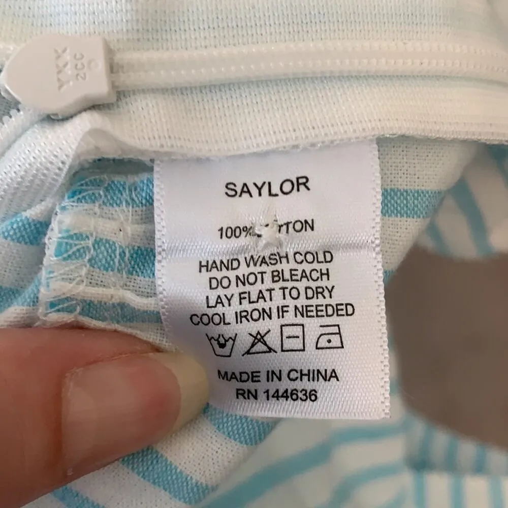 SAYLOR Stripe Print Ruffle Babydoll Top Sz S - Image 5