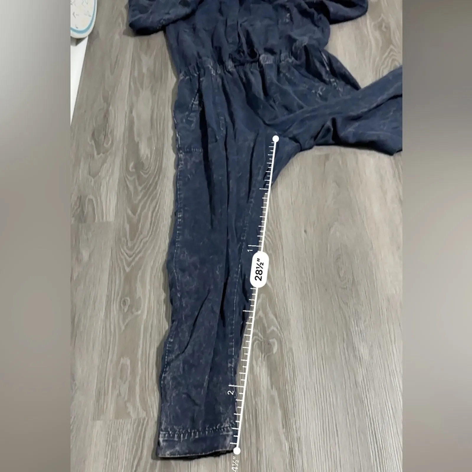 Young Fabulous & Broke Everest Twill Navy Blue Long Sleeve Tie‎ Front Jumpsuit L - Image 12