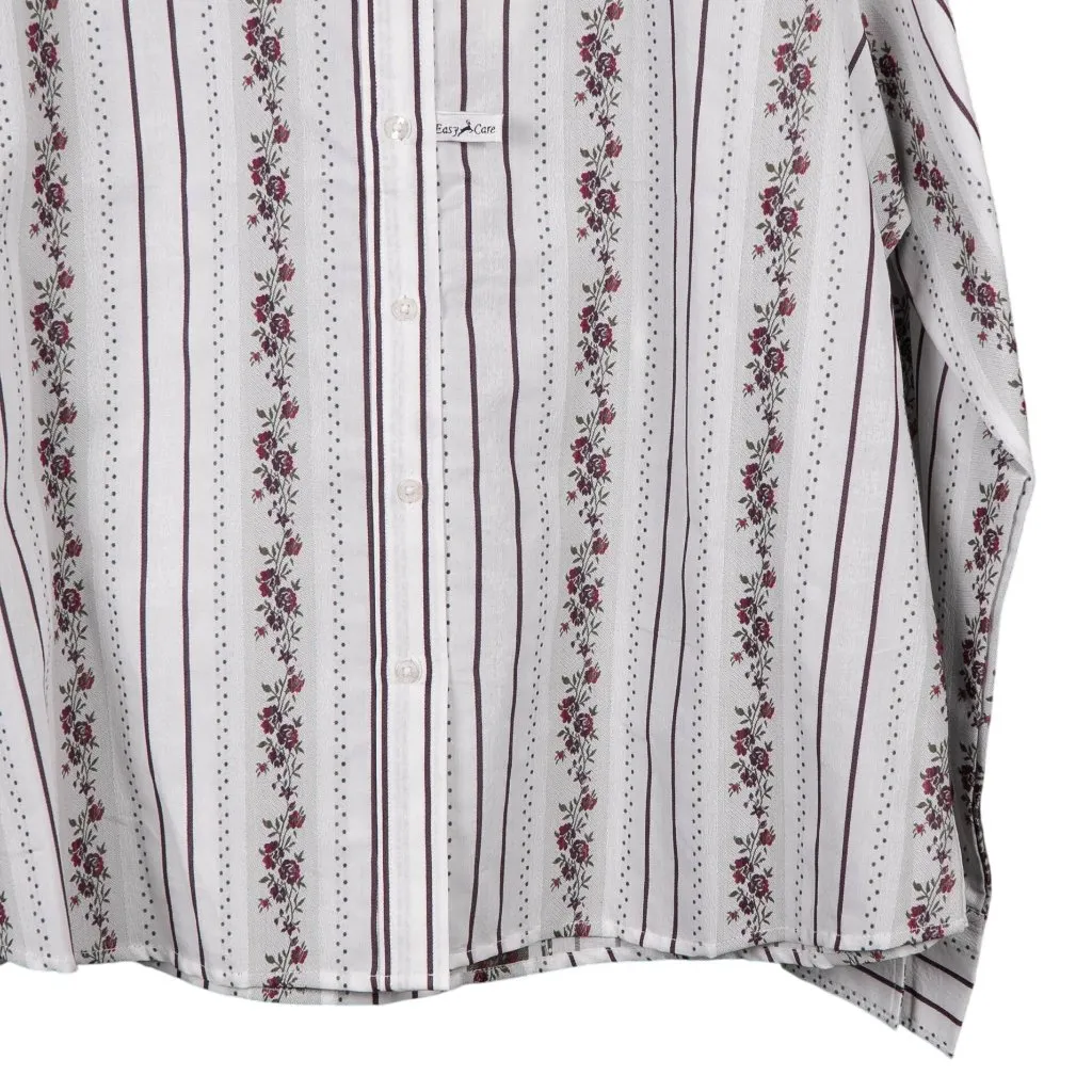 White Stag VTG Button Up Shirt XL 16 18 Womens NEW Striped Floral Easy Care - Image 3