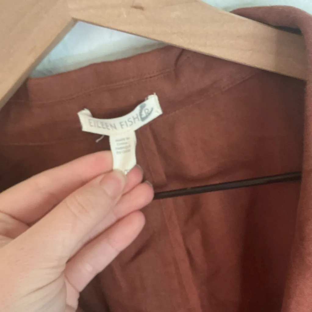 Eileen Fisher Women's Organic Linen Blazer Jacket Rust Orange size XL - Image 5
