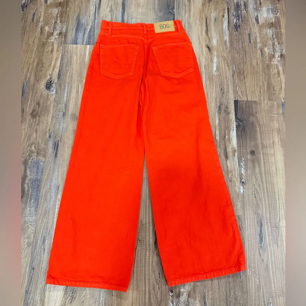 BDG  Bright Orange/Red Wide Jeans - Image 3