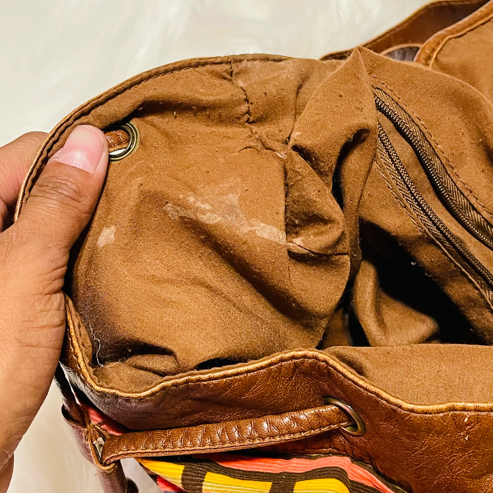 Mudd Boho Tribal Aztec Canvas Backpack - Image 9