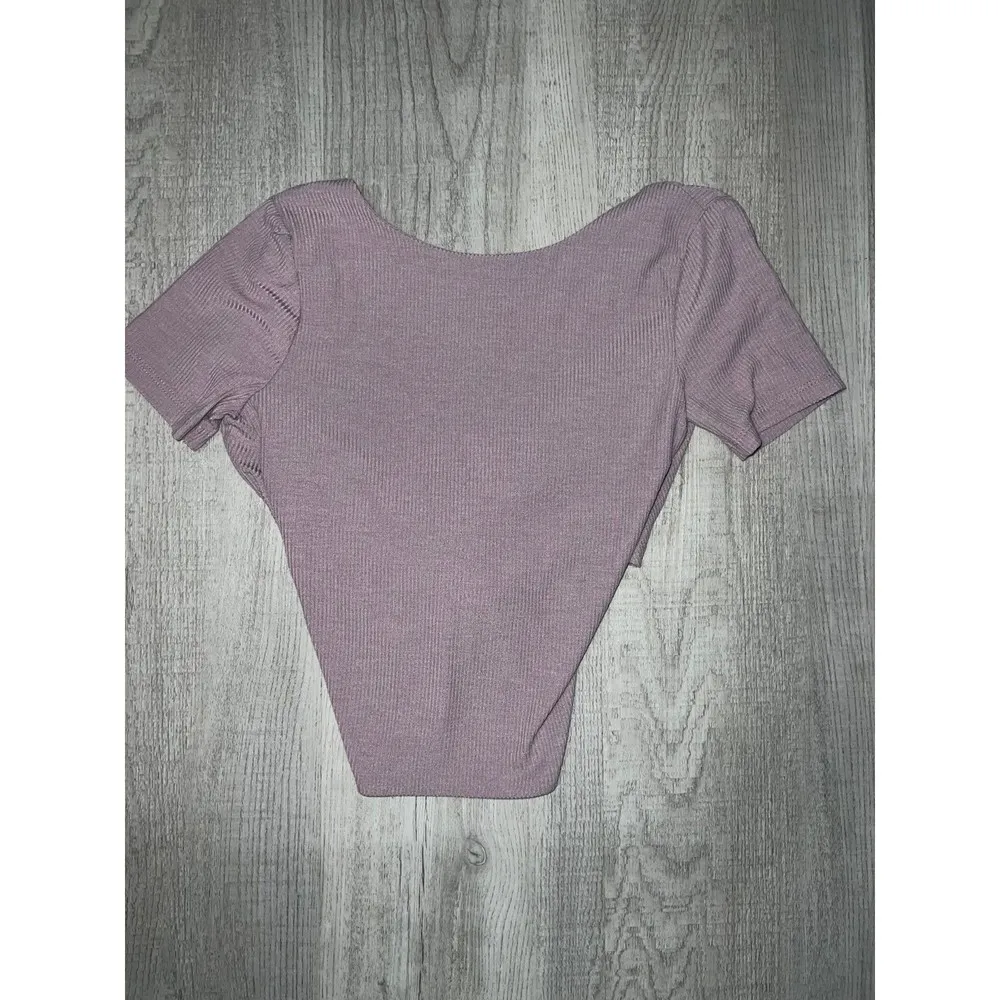Women’s taupe cross cross top Purple Size XS - Image 2