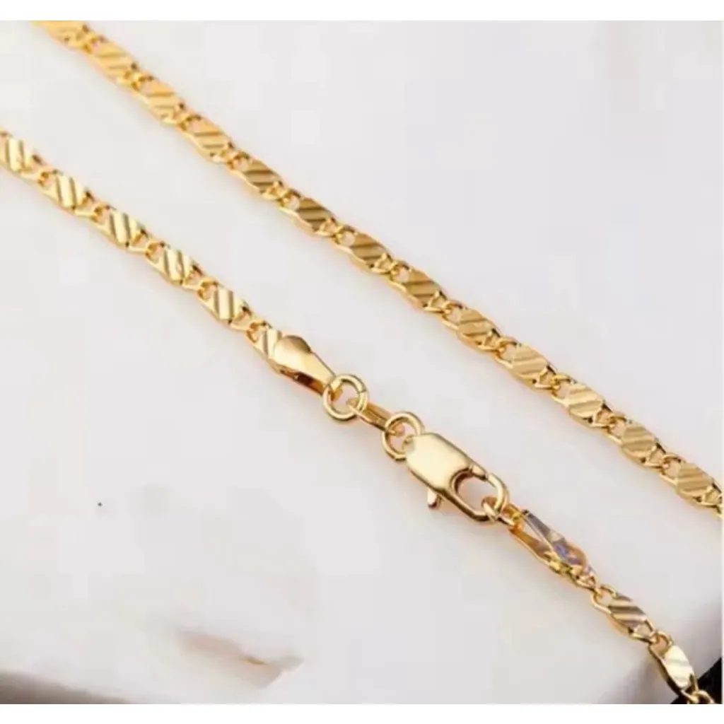NEW 18k Yellow Gold Filled Flat Mariner Chain‎ Necklace, 18” - Image 7