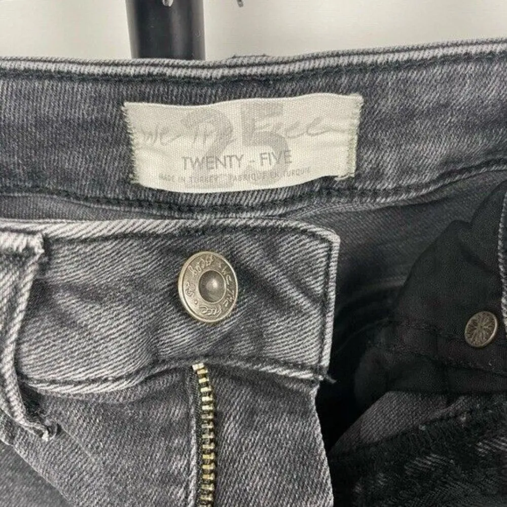 We the Free by Free People Washed Black High Waist Raw Ankle Hem Denim Leggings‎ - Image 7