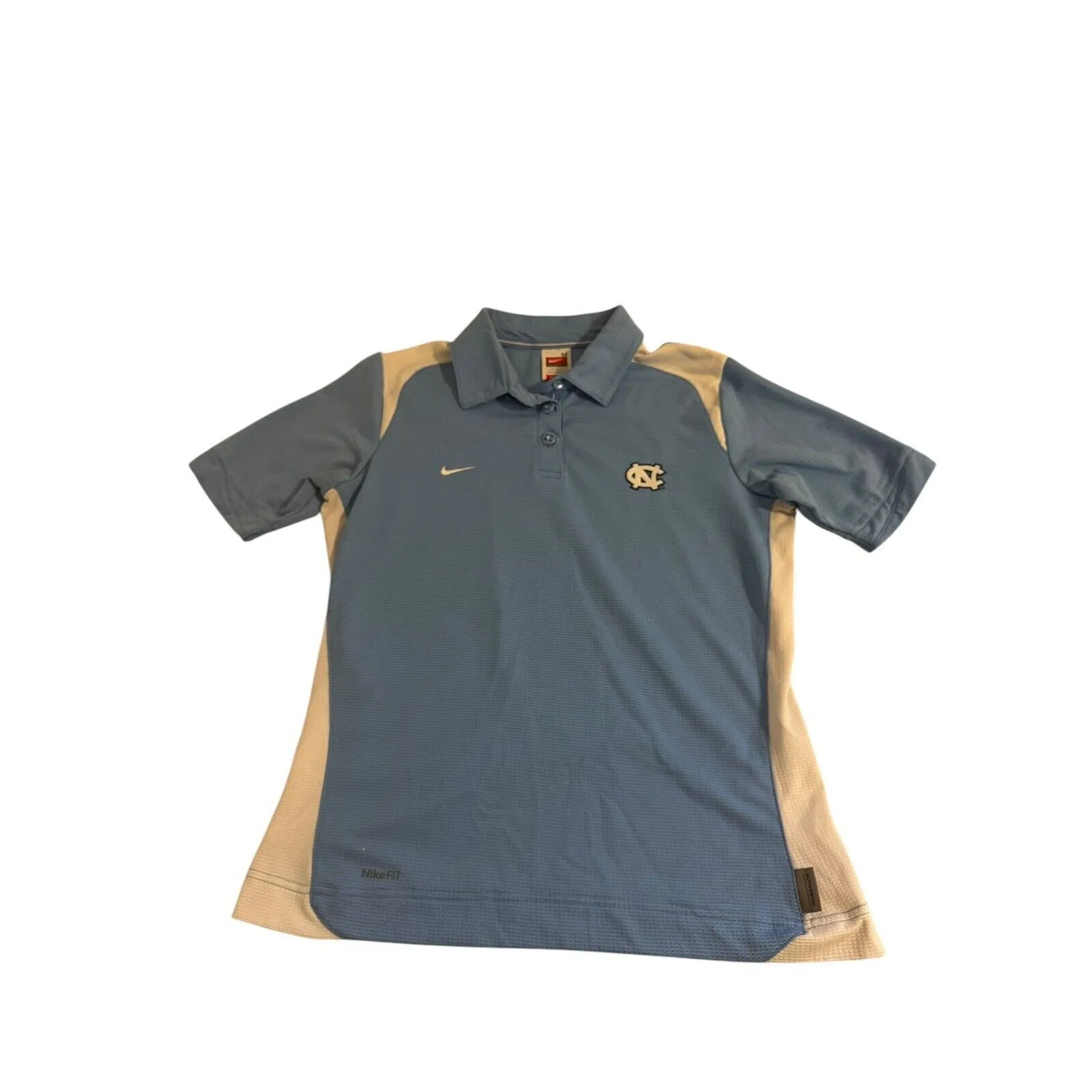 Nike Fit Dry Womens size Medium UNC North Carolina Tar Heels Blue  & White  Polo - Image 3